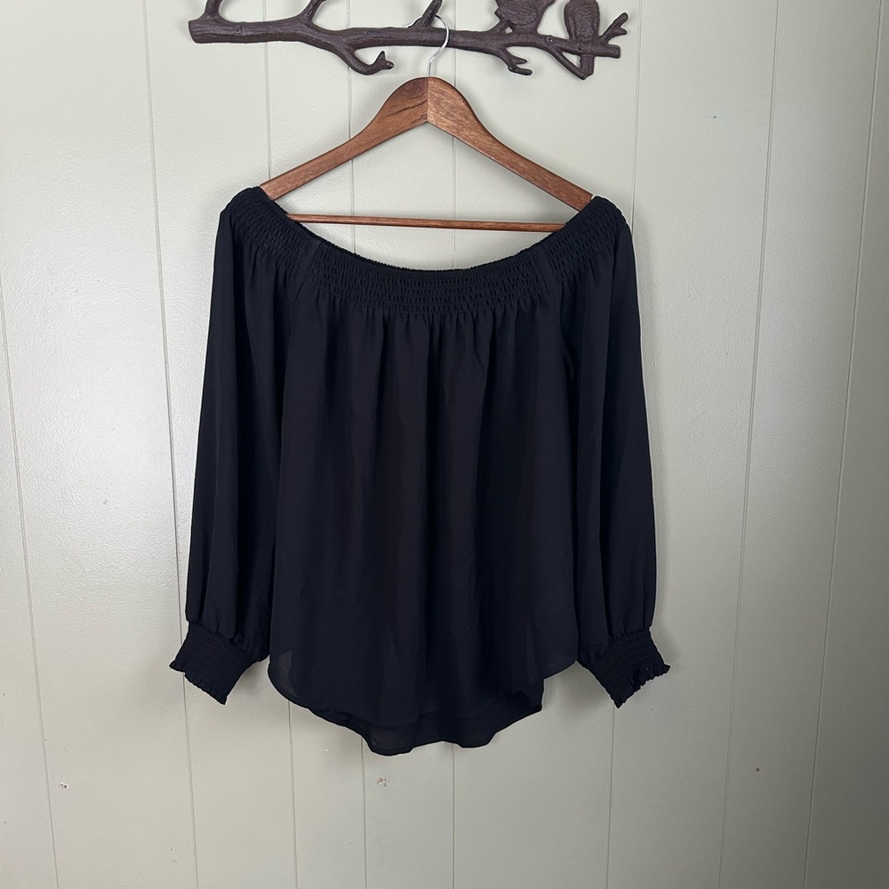 Chic Black Off-Shoulder Blouse